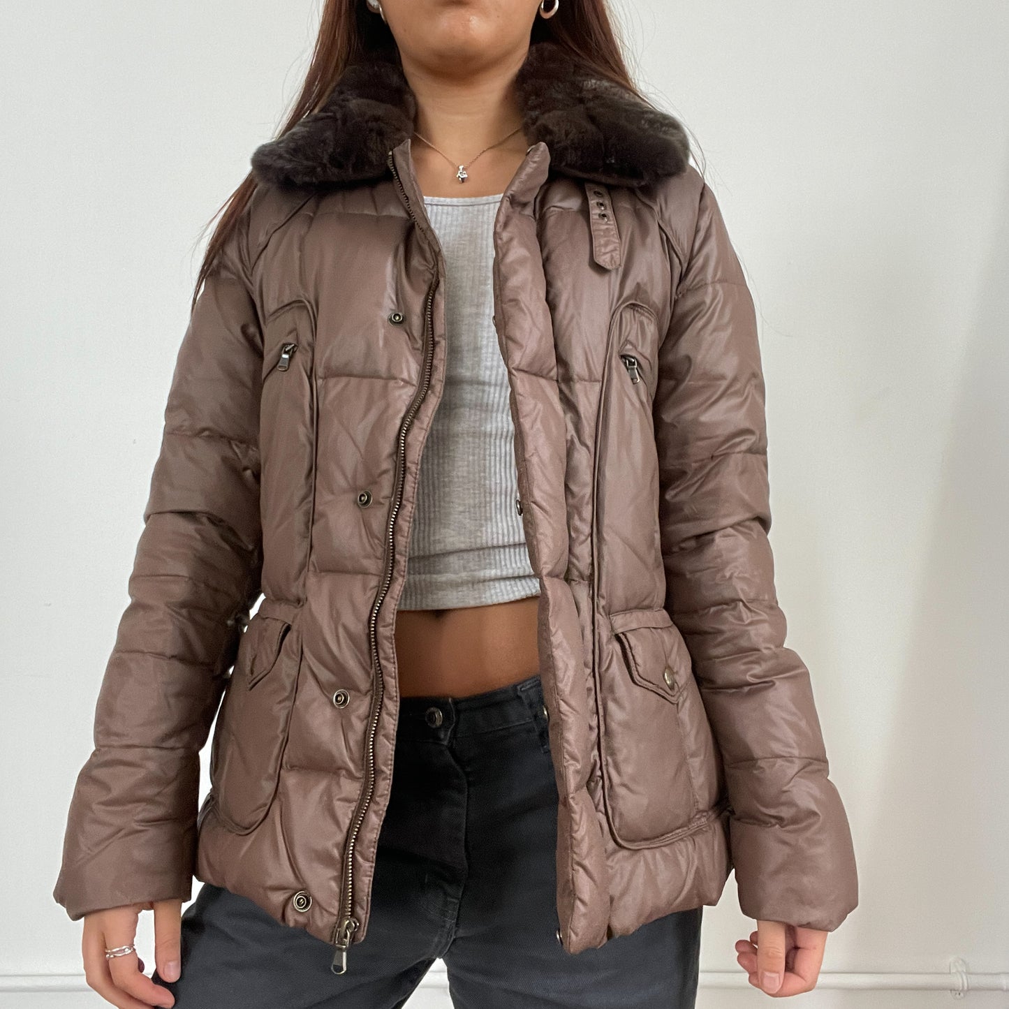 Vintage marlboro brown puffer jacket