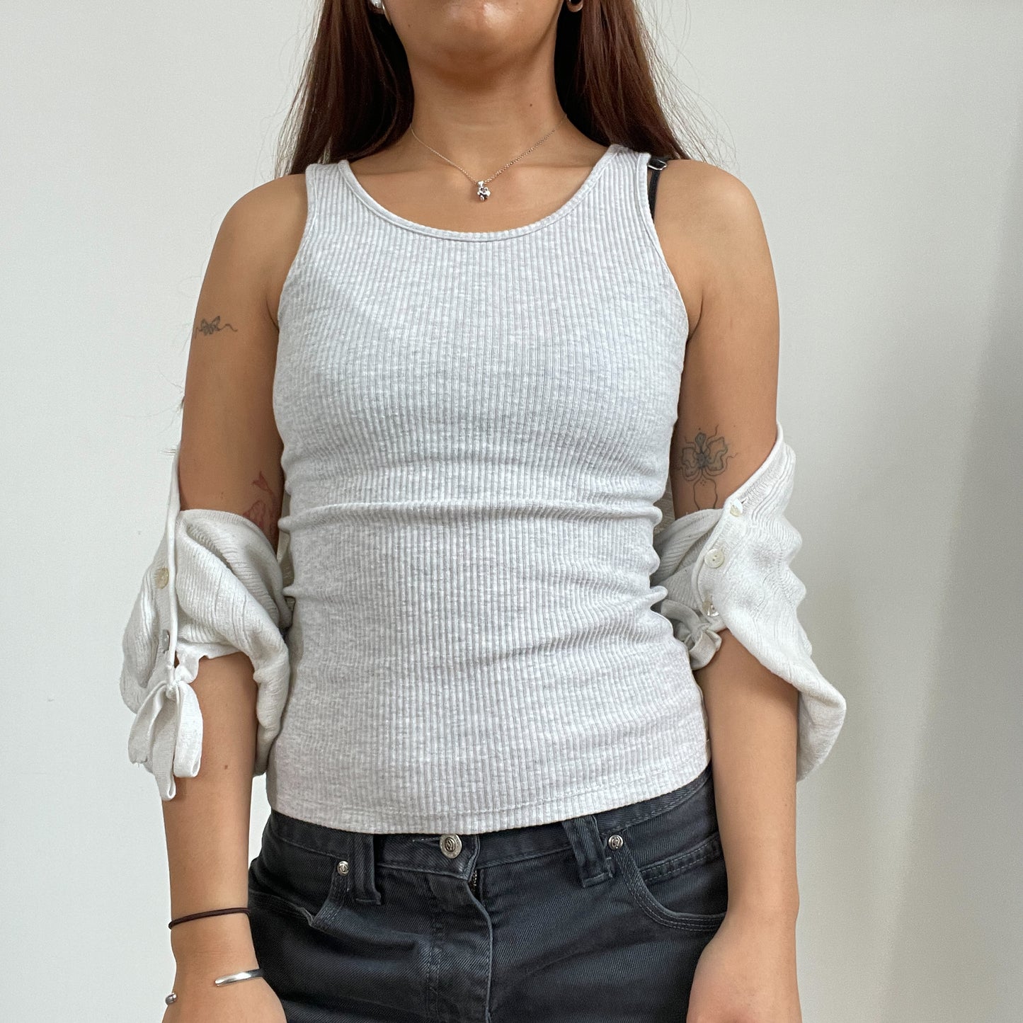 Vintage white cop copine bolero , ruched details