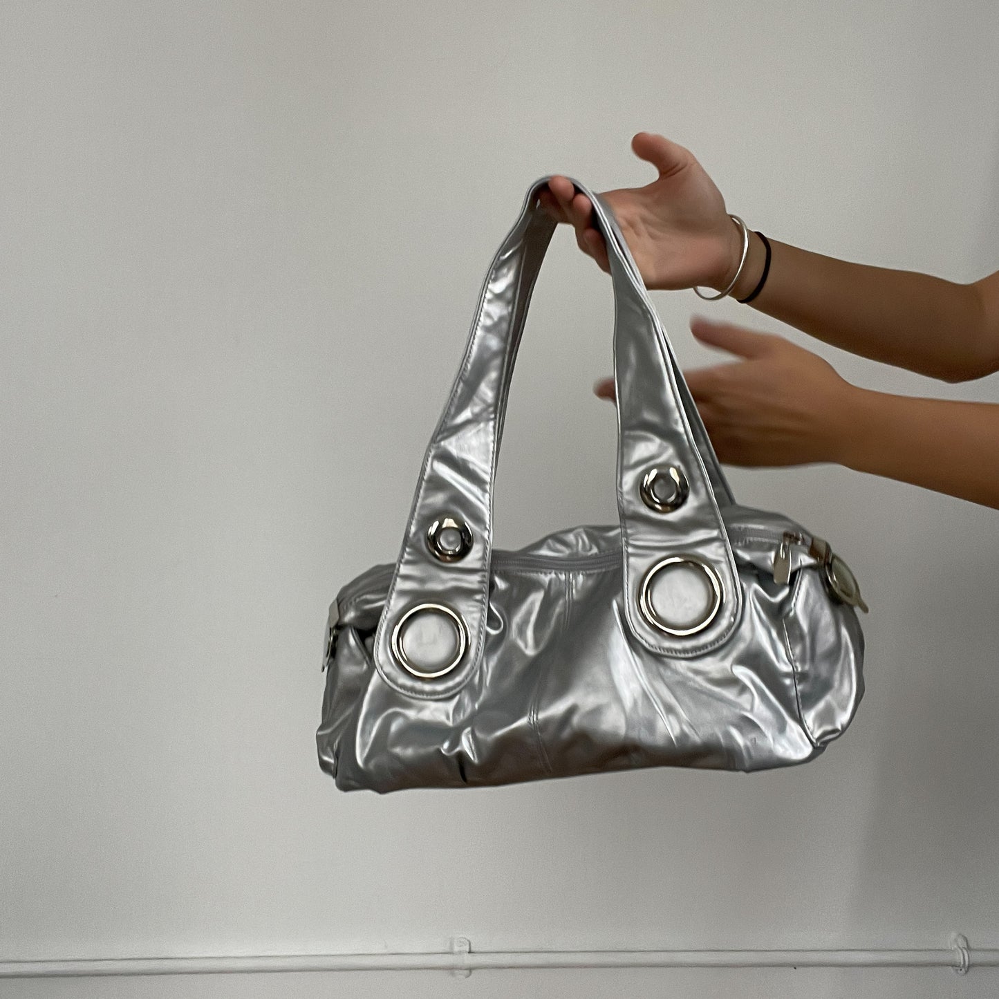 Vintage silver metal detail shoulder bag