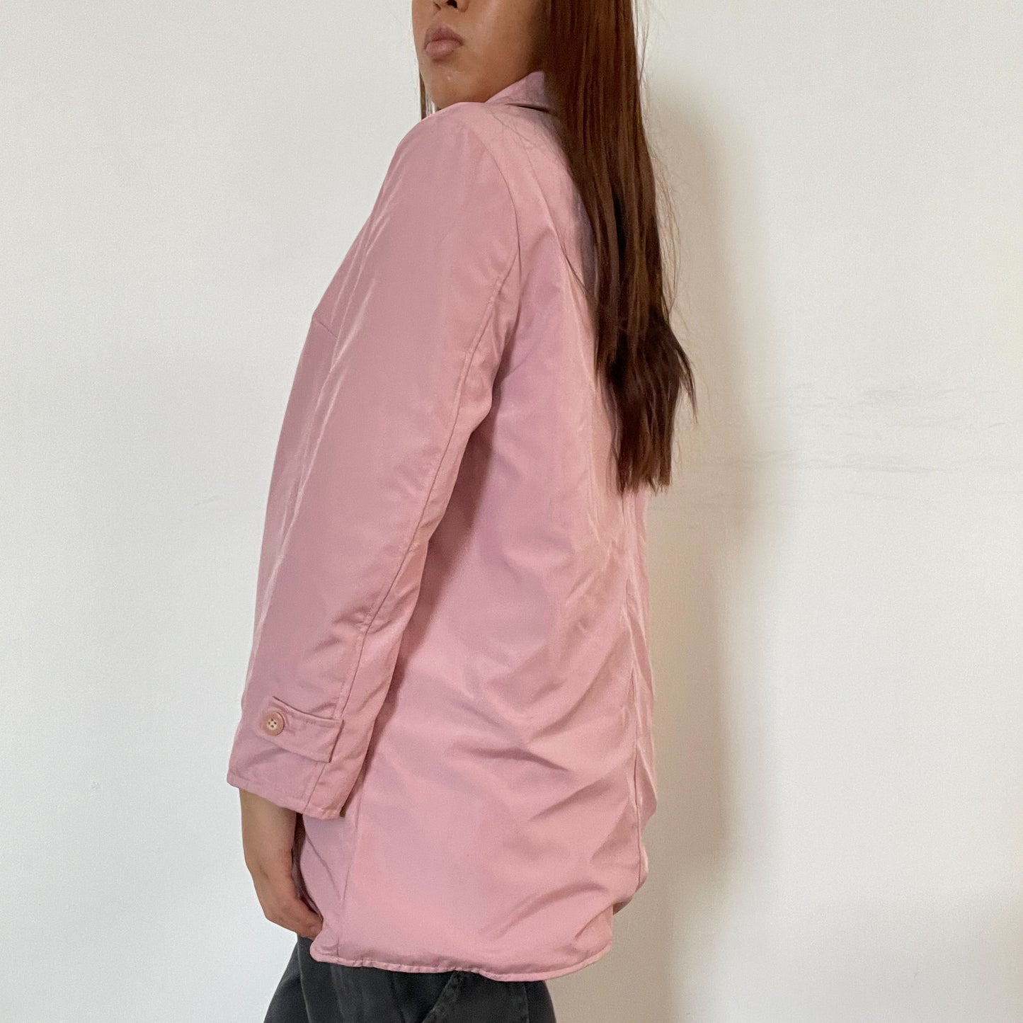 Vintage pink reversible trench coat
