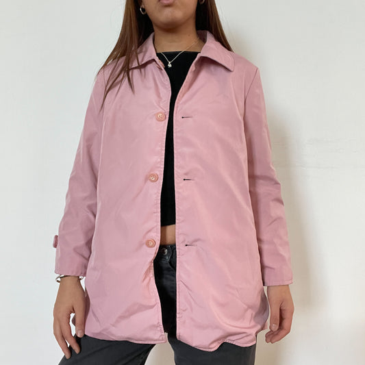 Vintage pink reversible trench coat