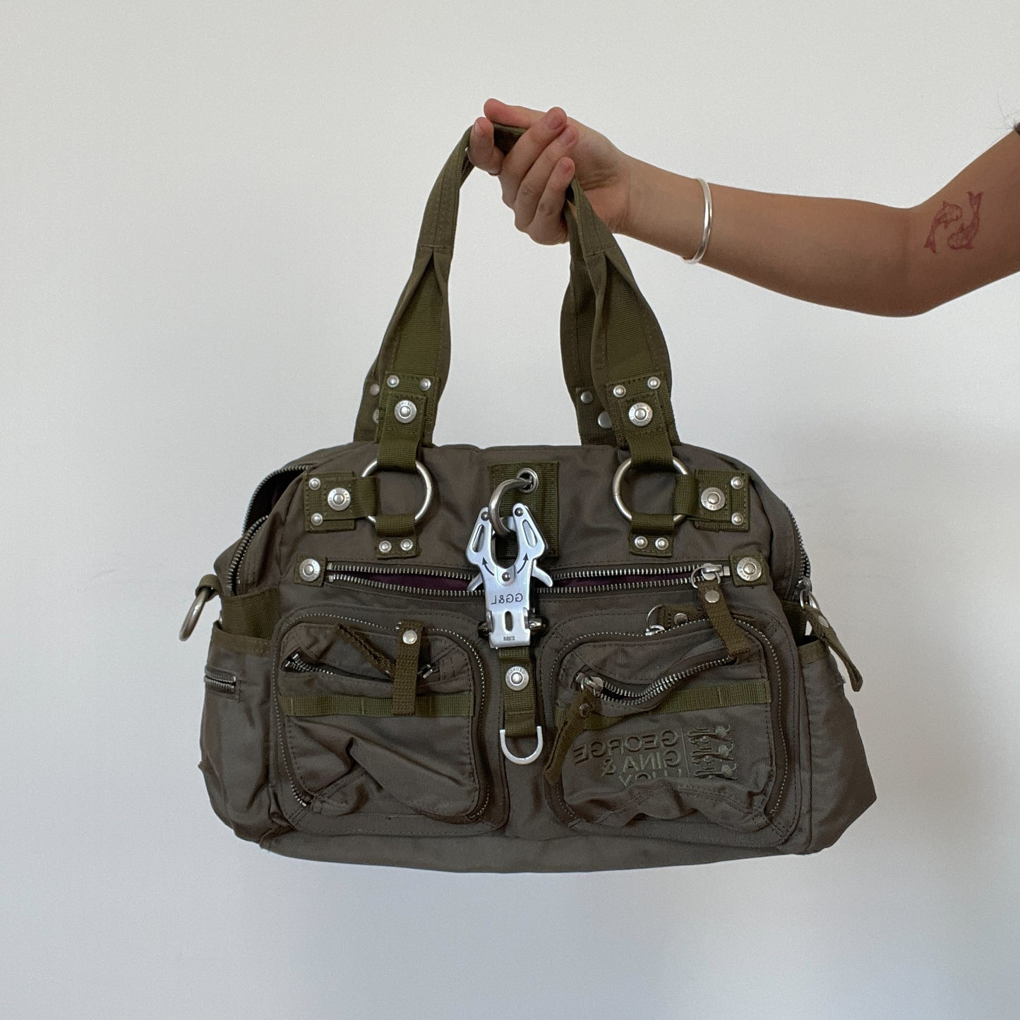 Vintage khaki George Gina Lucy Shoulder Bag