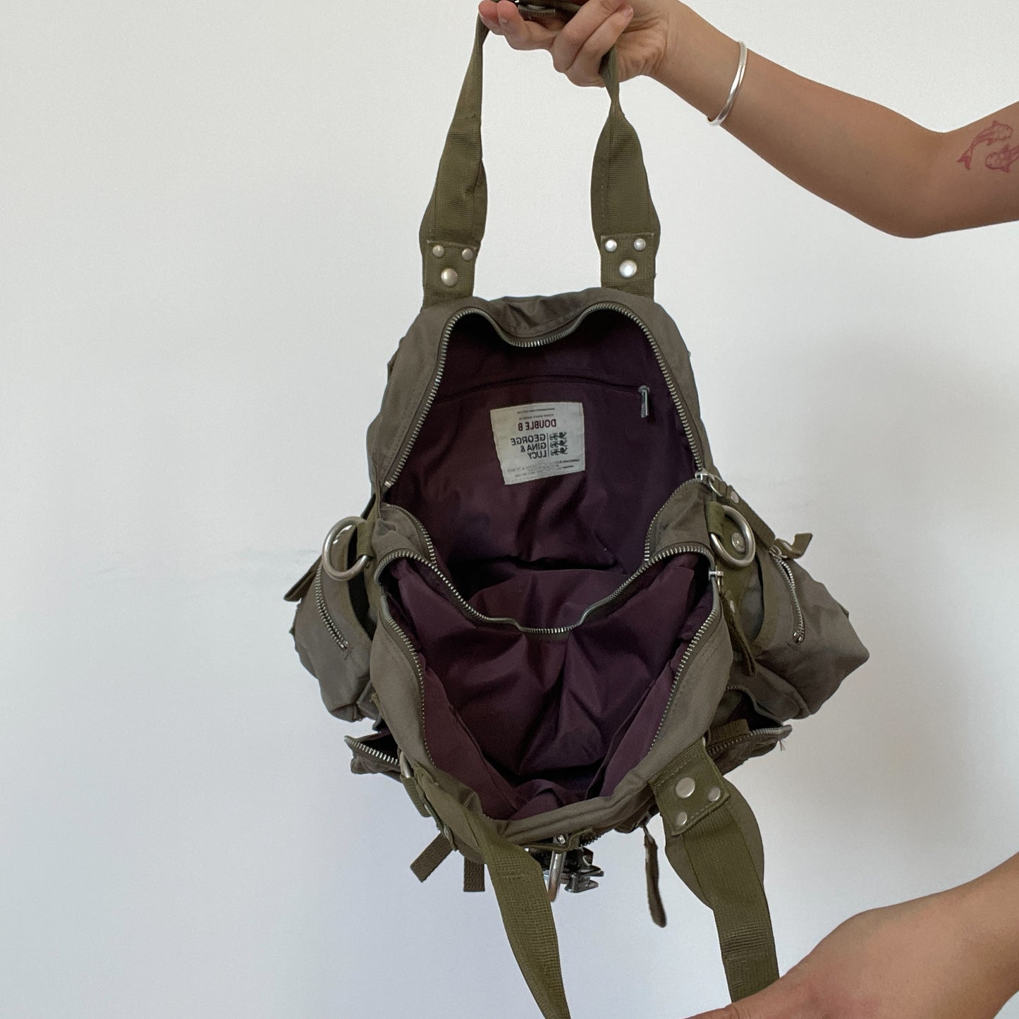 Vintage khaki George Gina Lucy Shoulder Bag