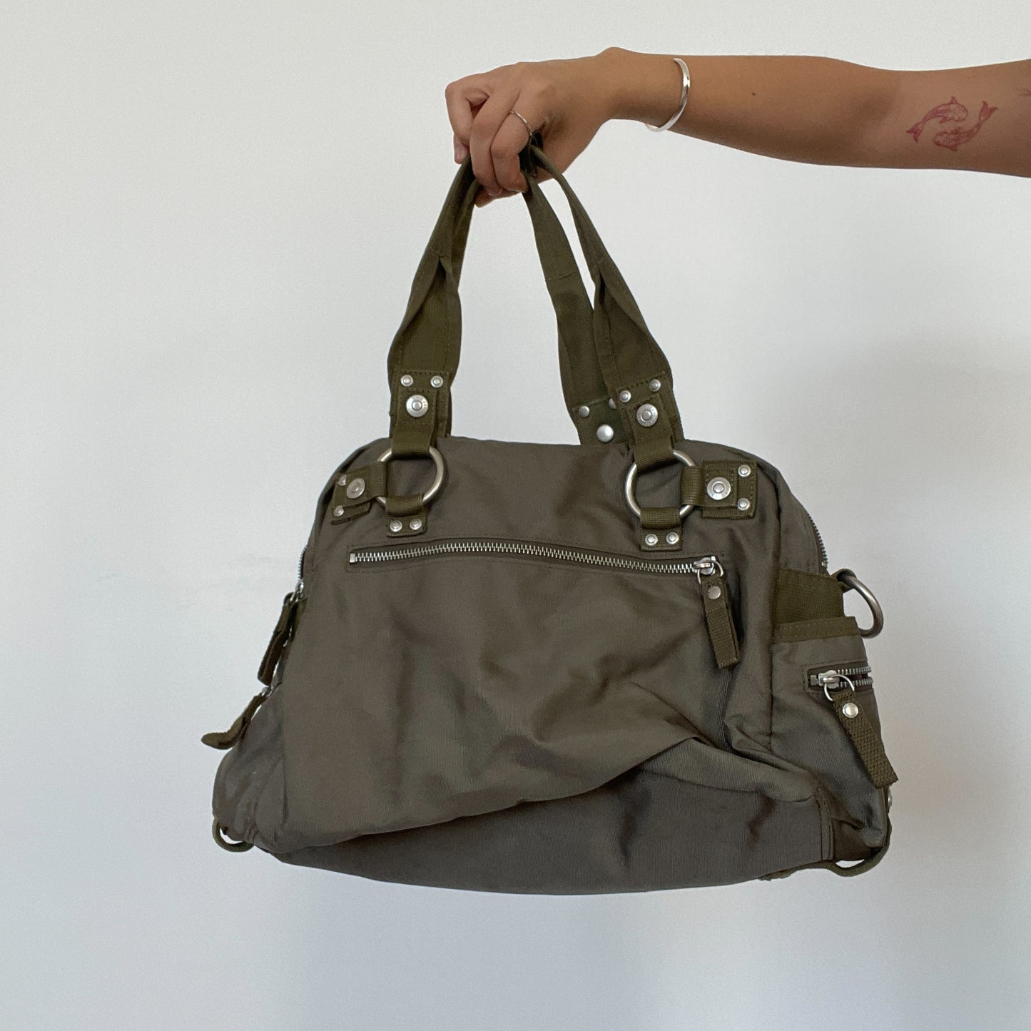 Vintage khaki George Gina Lucy Shoulder Bag