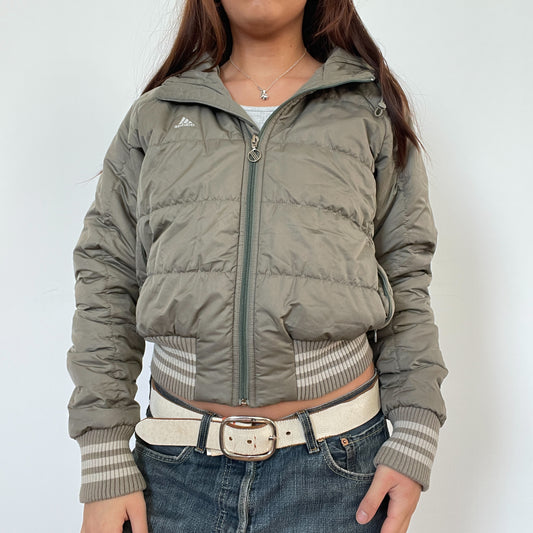 Vintage Khaki Adidas Zip Up Puffer Jacket