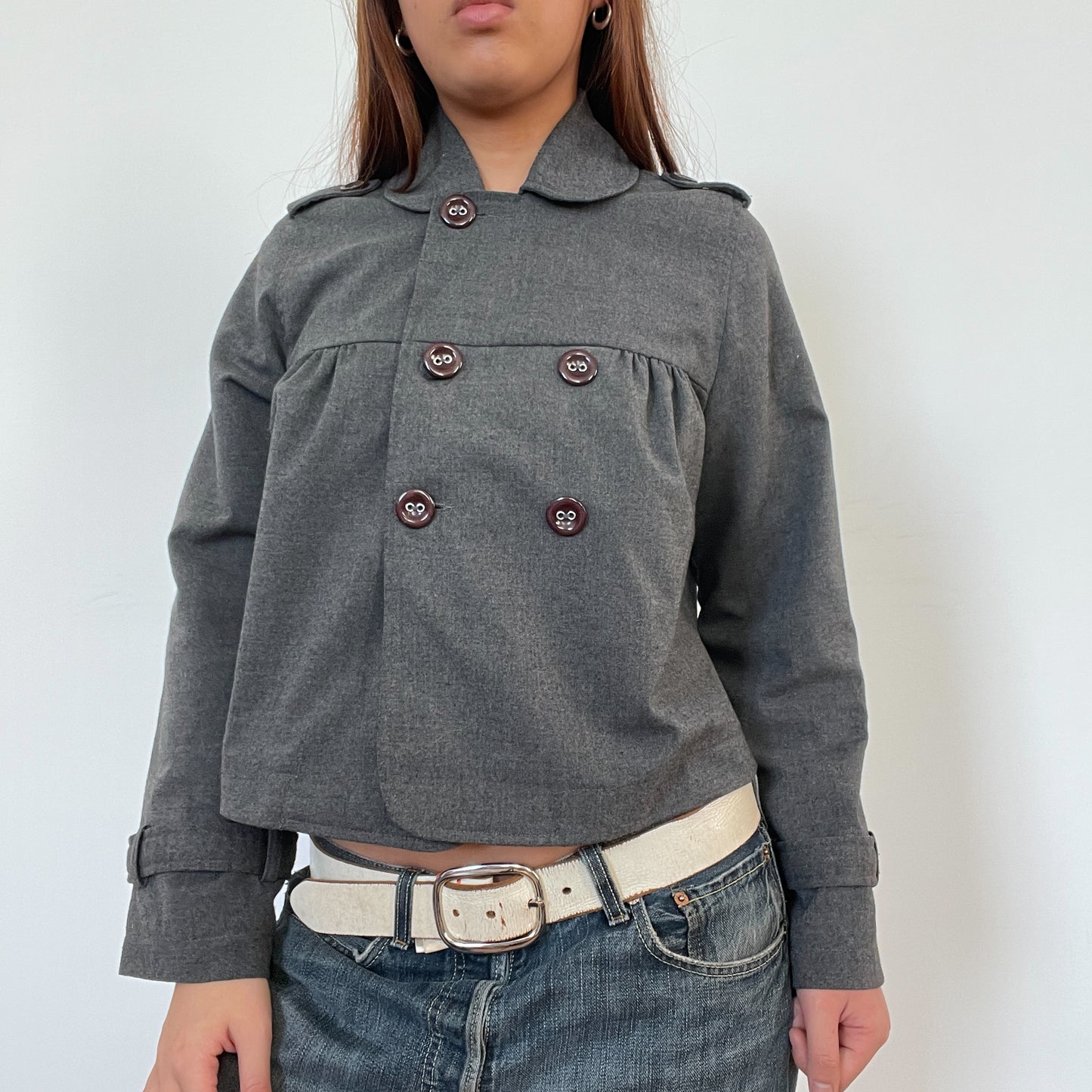 Vintage Grey Peacoat Jacket