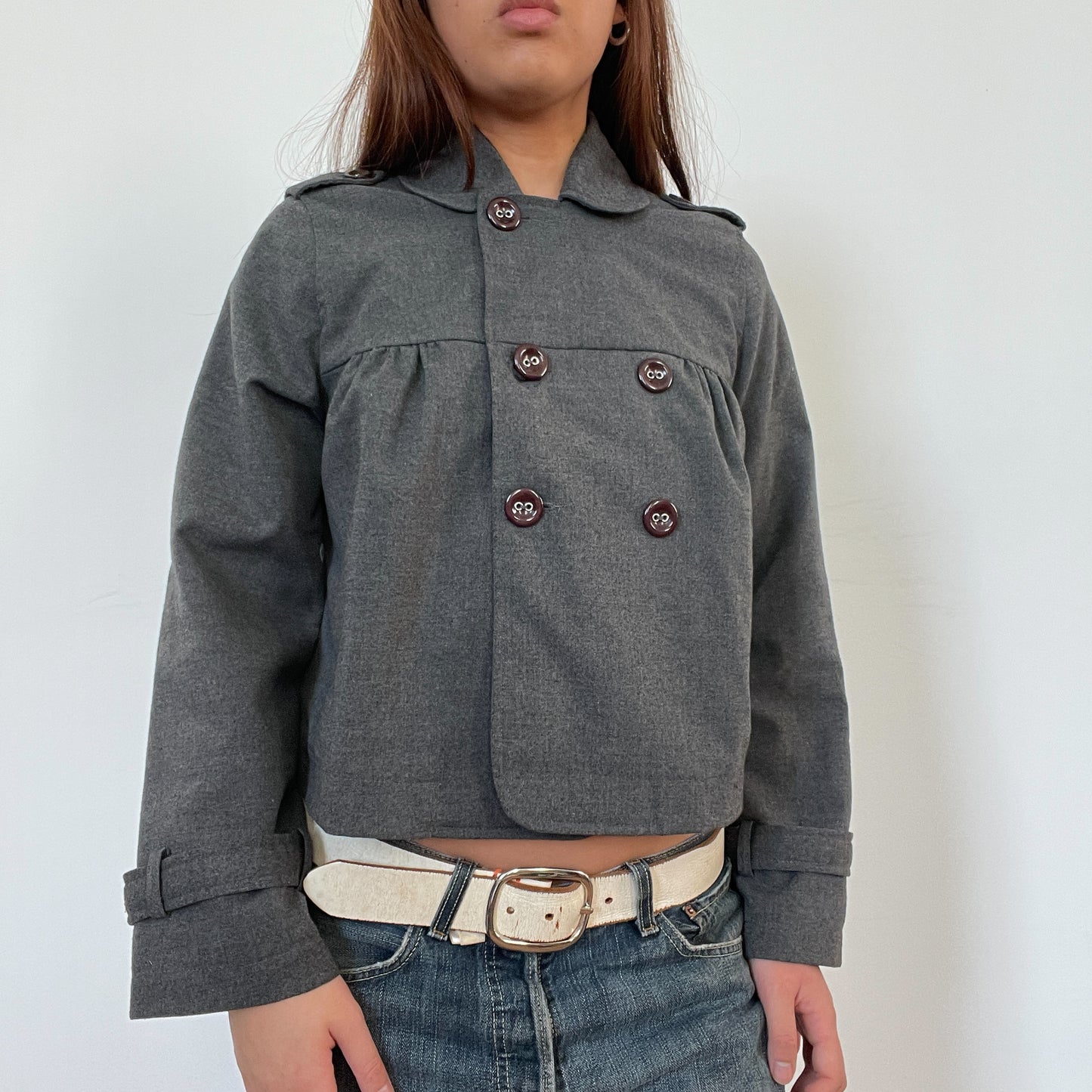 Vintage Grey Peacoat Jacket