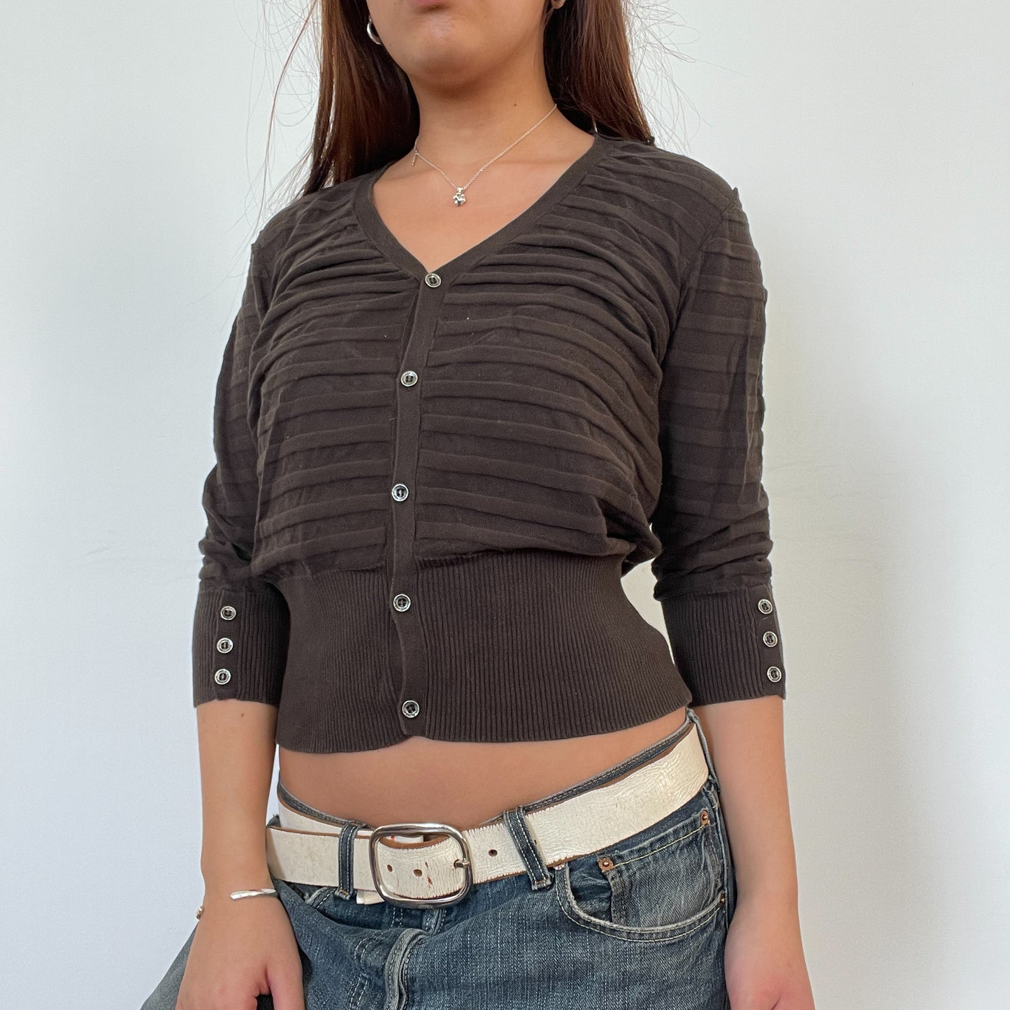Vintage Brown Stripe Cardigan