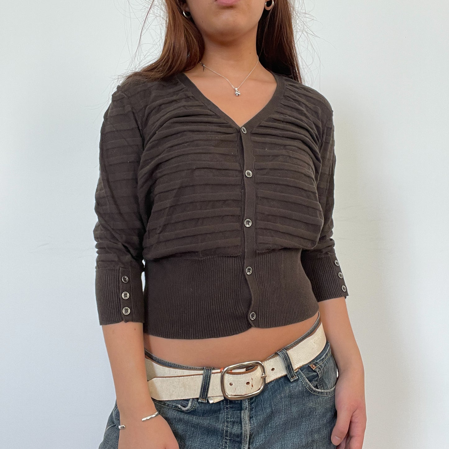 Vintage Brown Stripe Cardigan