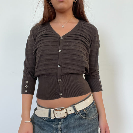 Vintage Brown Stripe Cardigan