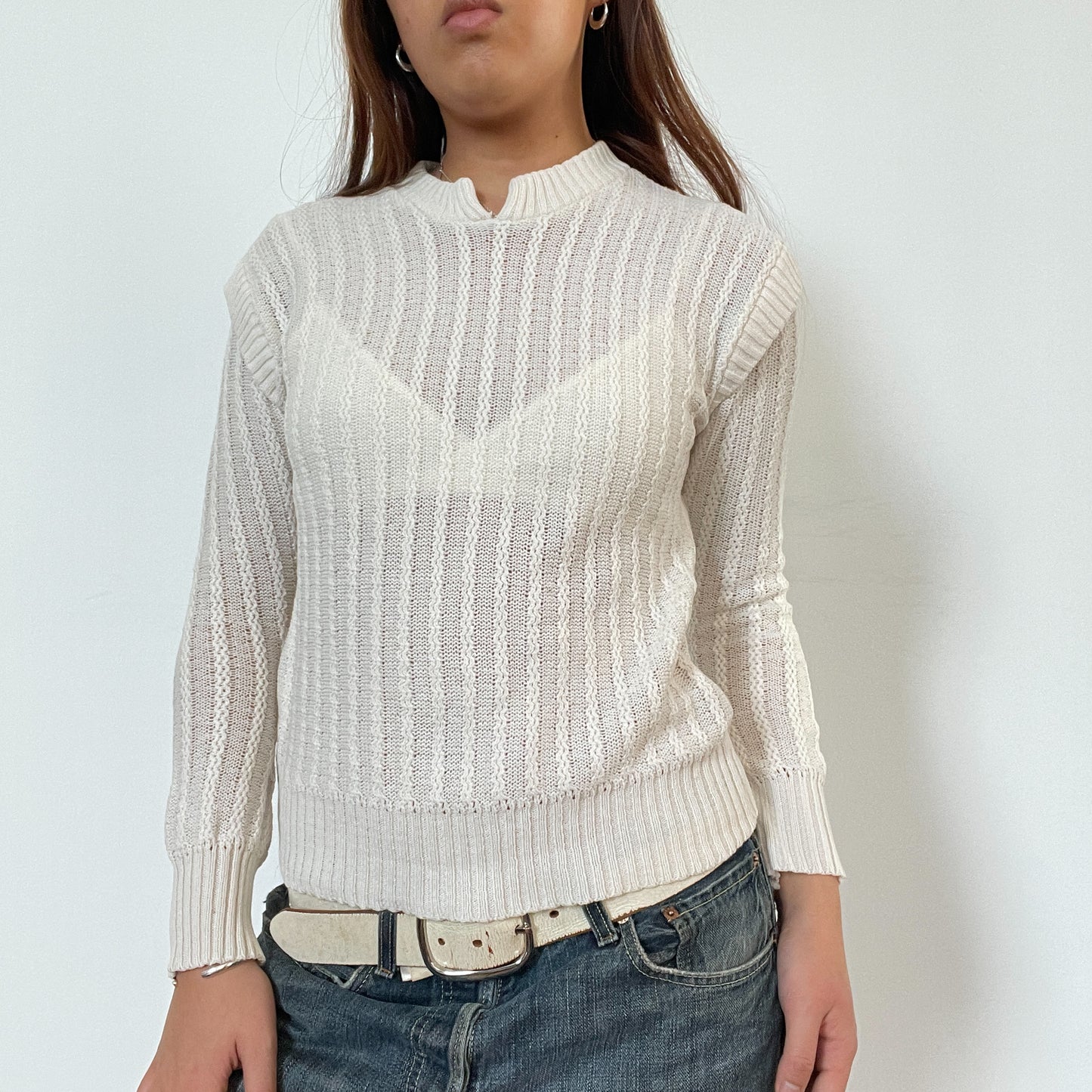 Vintage Off White Knit Jumper