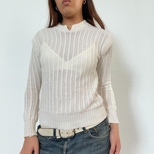 Vintage Off White Knit Jumper