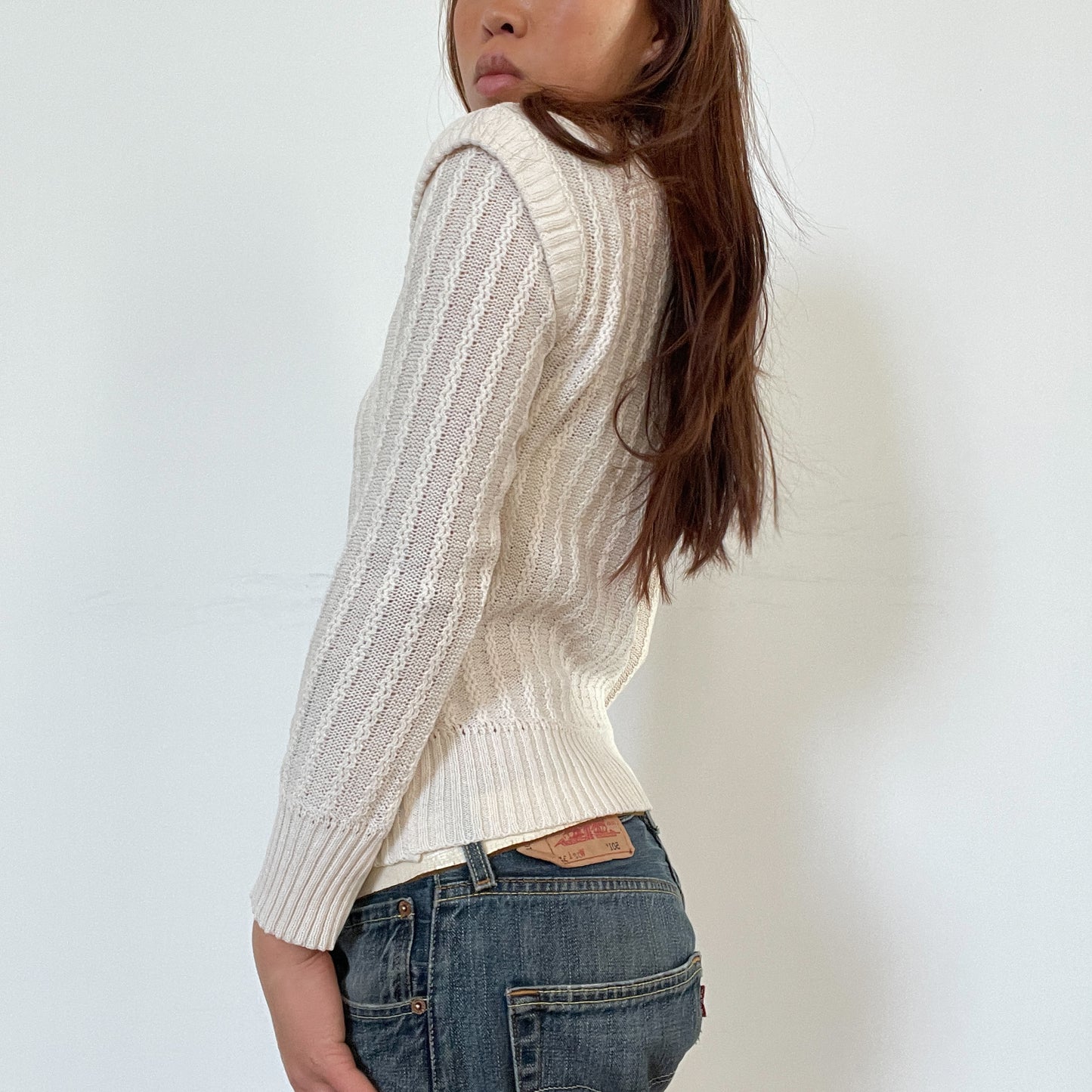 Vintage Off White Knit Jumper