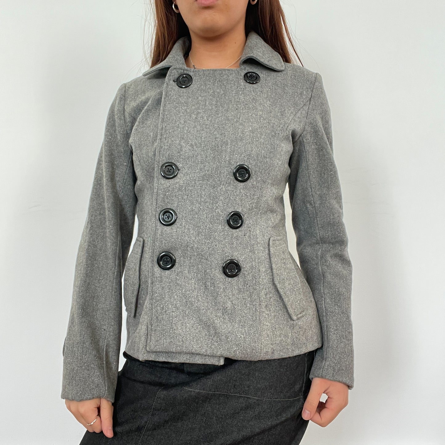 Vintage Grey Peacoat Jacket