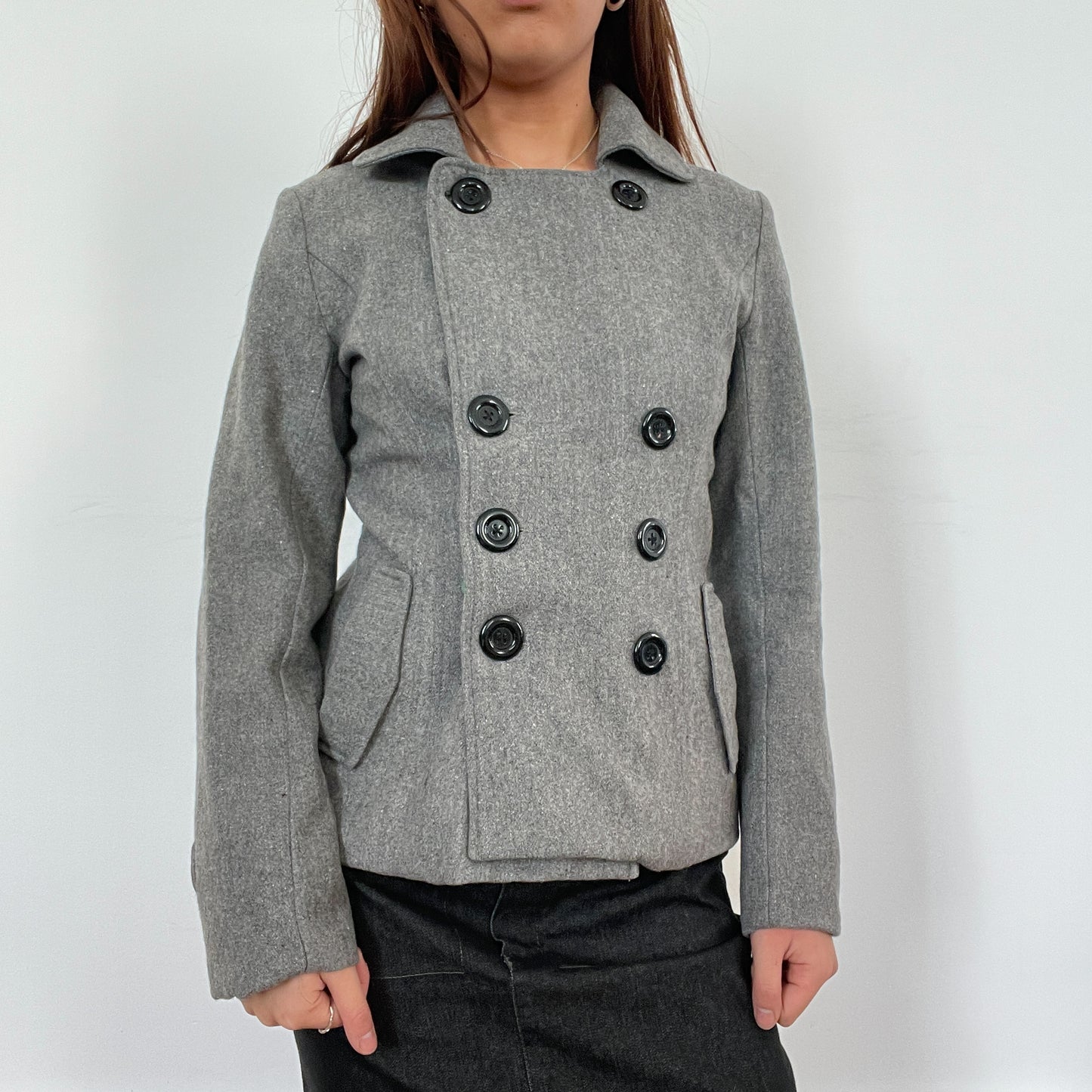 Vintage Grey Peacoat Jacket
