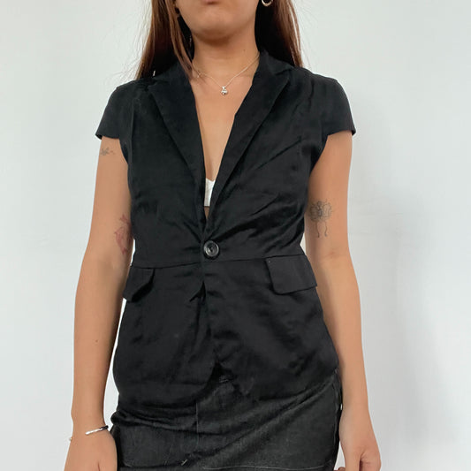 Vintage Black Waistcoat Top