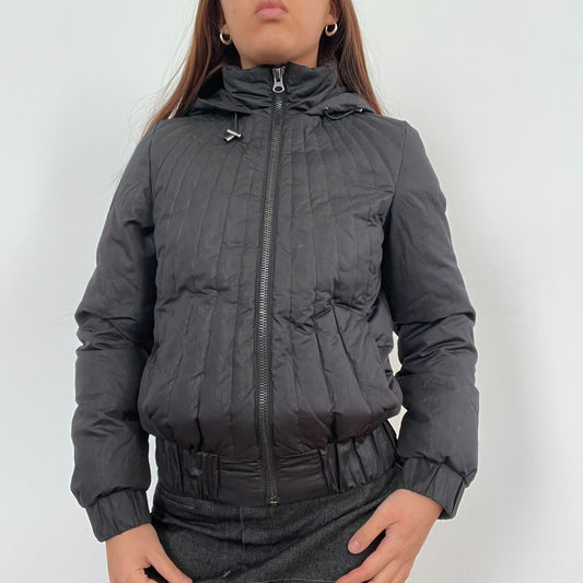 Vintage Black Zip Up Puffer Jacket