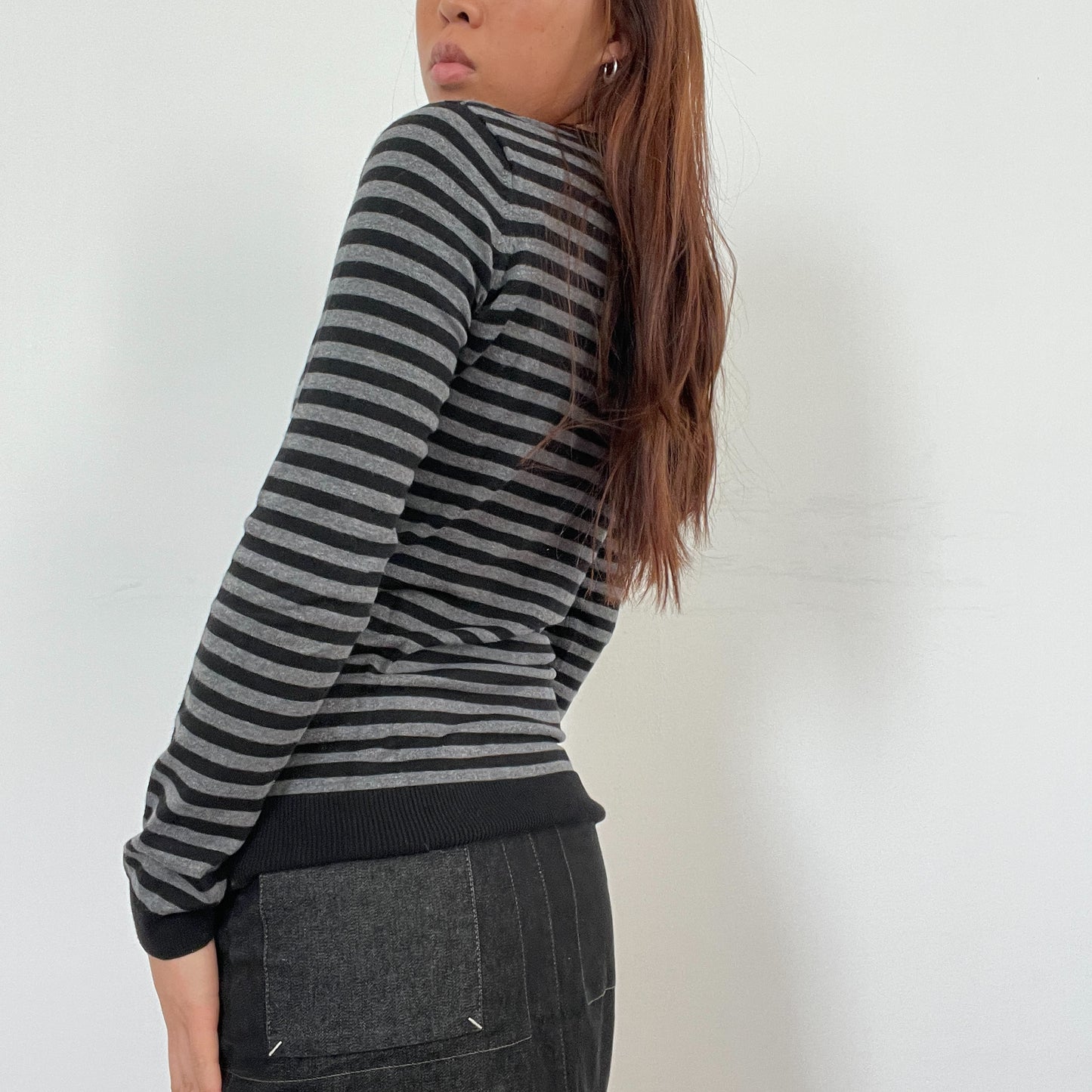 Vintage Grey Stripy knit Jumper