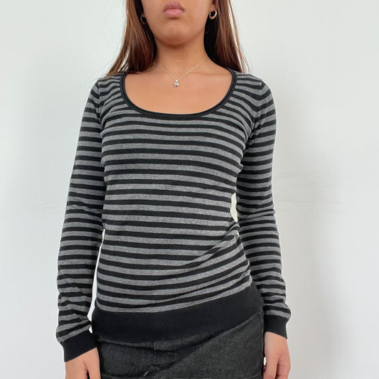 Vintage Grey Stripy knit Jumper