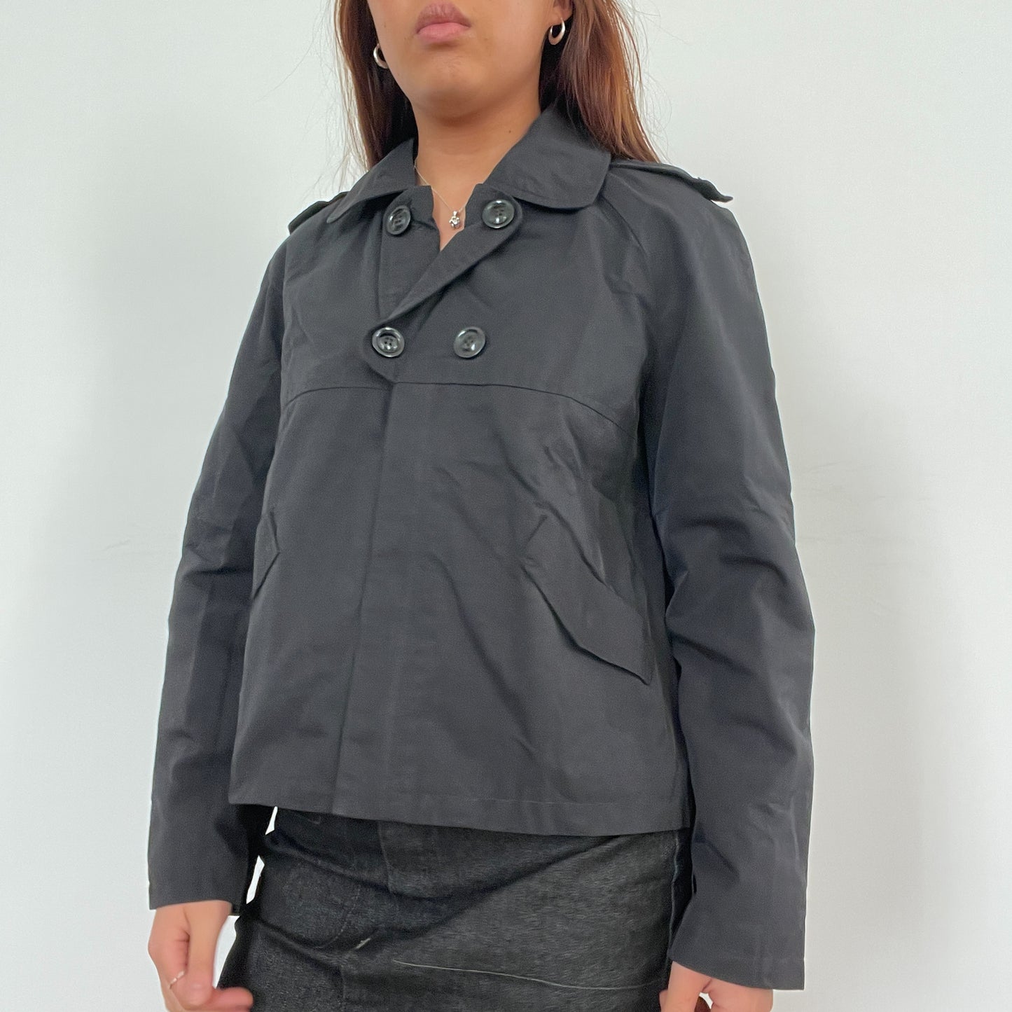 Vintage Black Peacoat Jacket