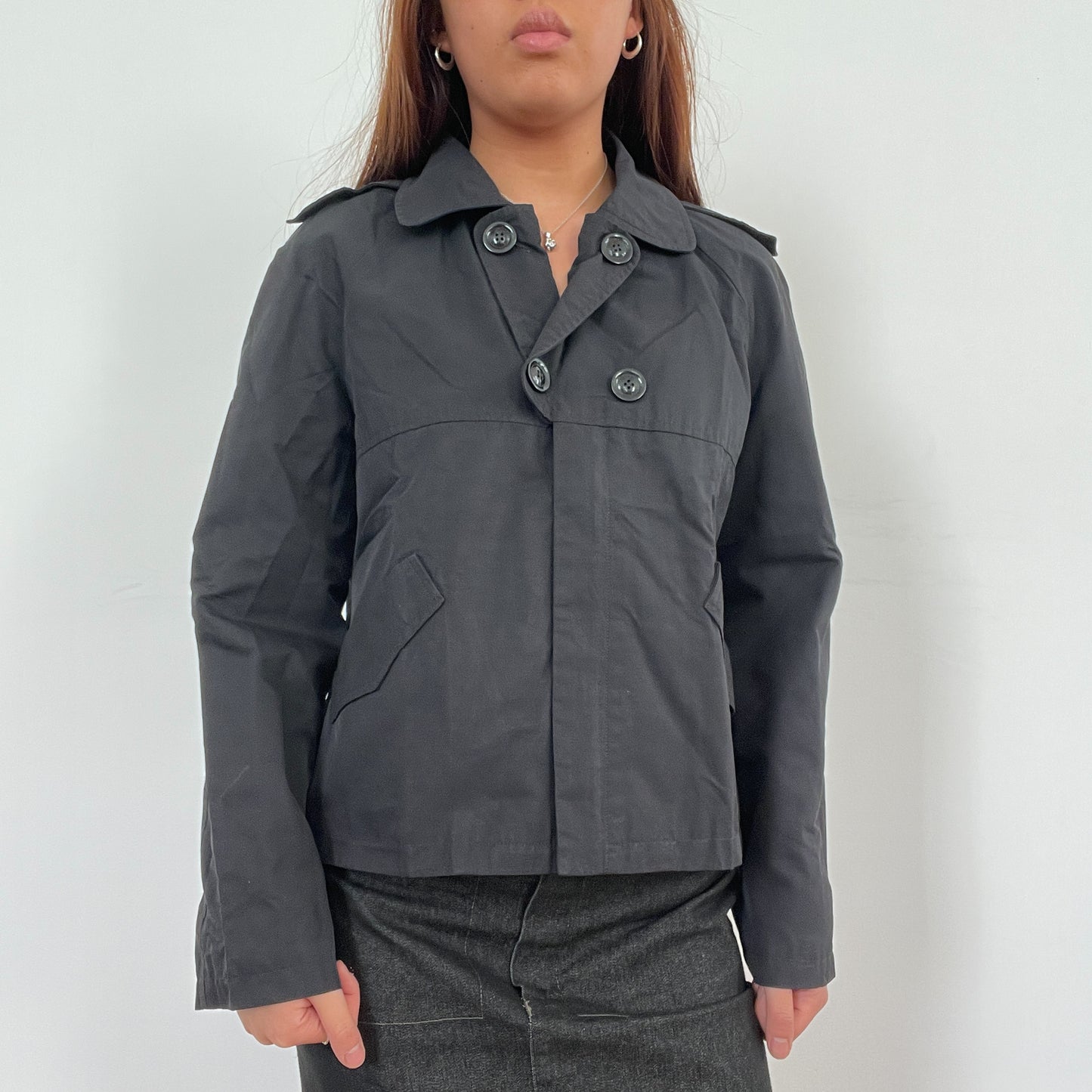 Vintage Black Peacoat Jacket