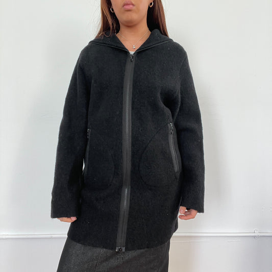 Vintage Cop Copine Black Wool Coat