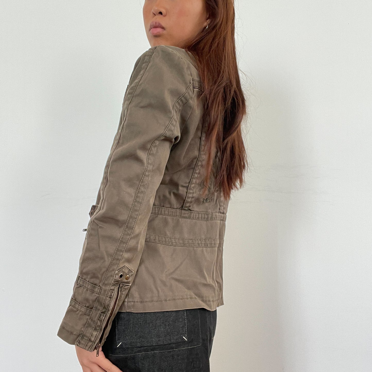 Vintage Khaki Brown Utility Jacket