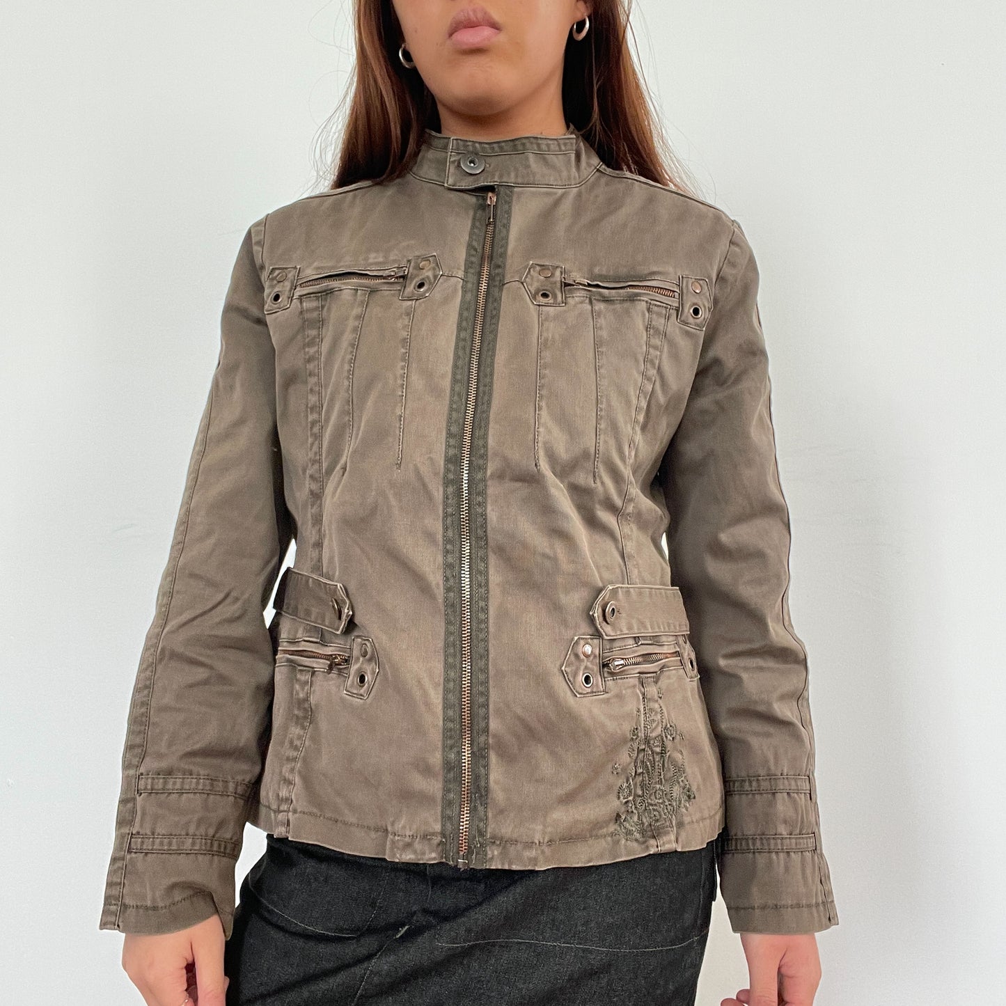 Vintage Khaki Brown Utility Jacket