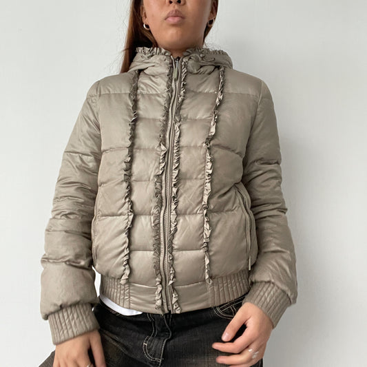 Light Brown Quilted Puffer Jacket