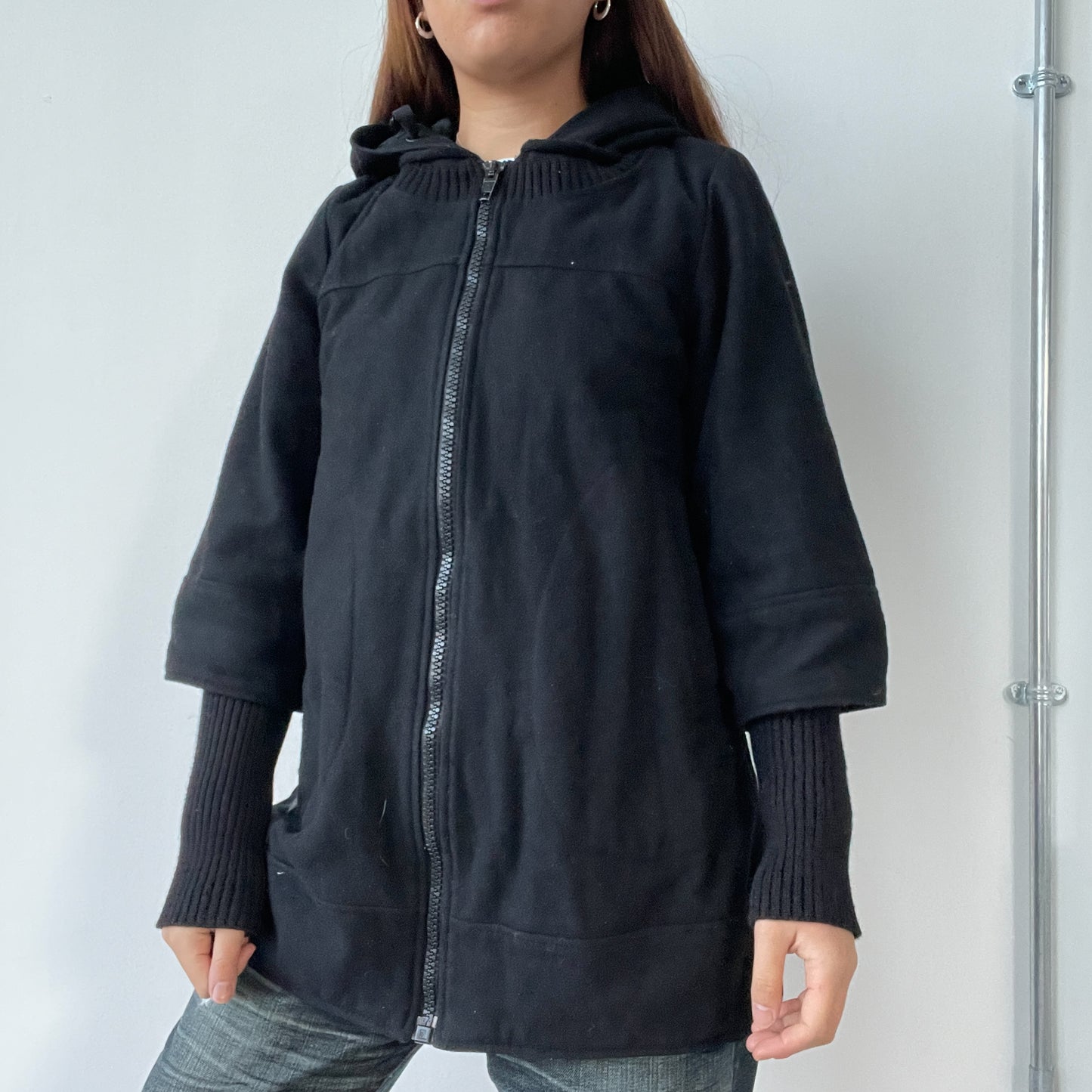 Black Wool Cop Copine Coat