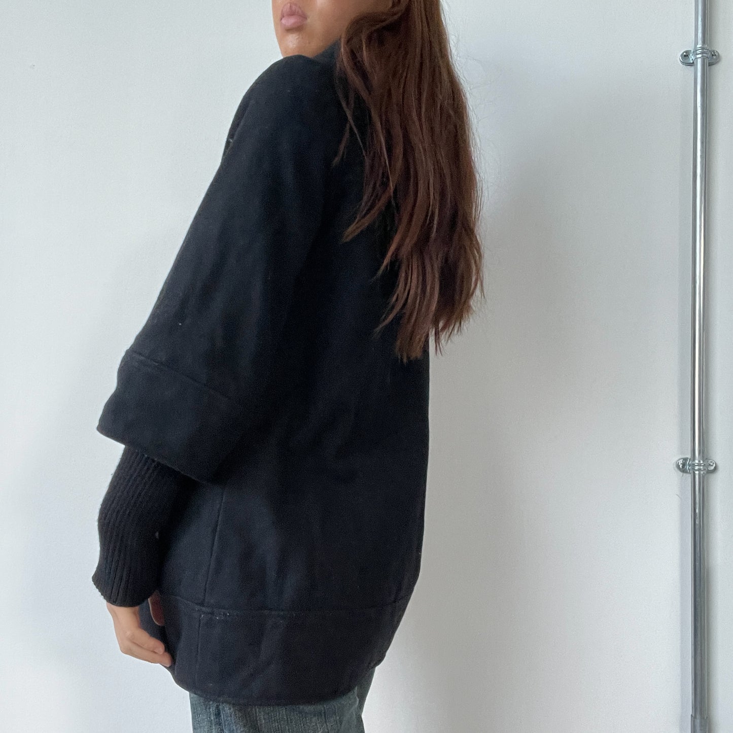 Black Wool Cop Copine Coat