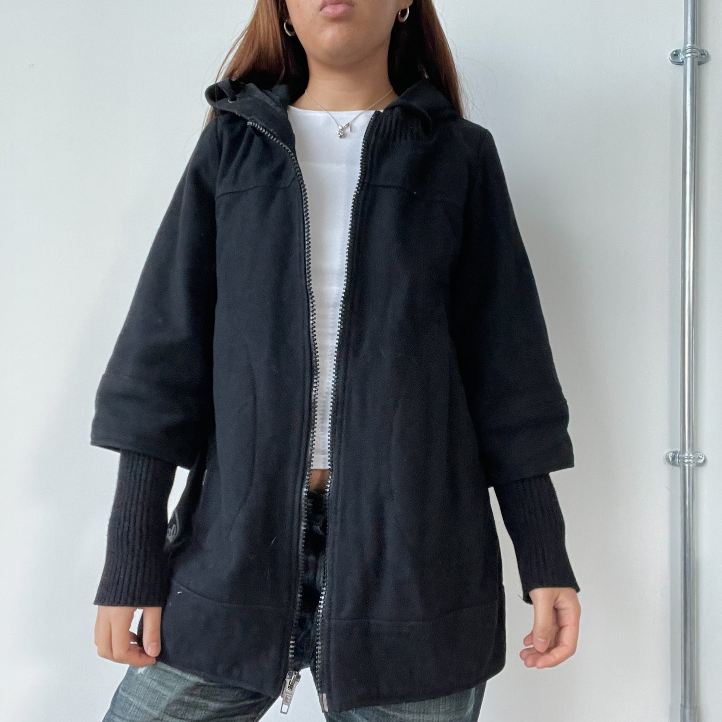 Black Wool Cop Copine Coat