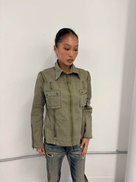 Vintage Zip Up Utility Jacket