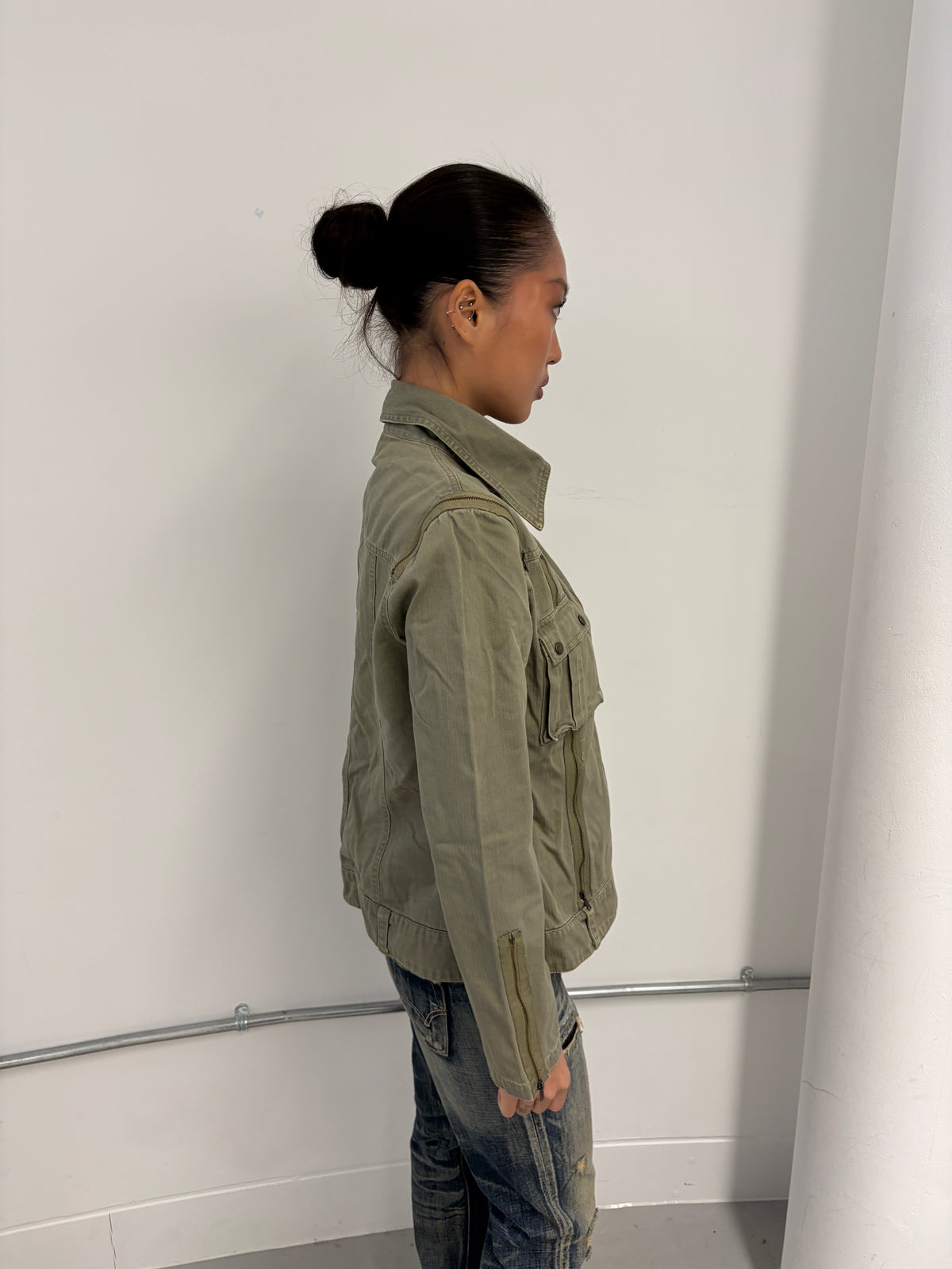 Vintage Zip Up Utility Jacket