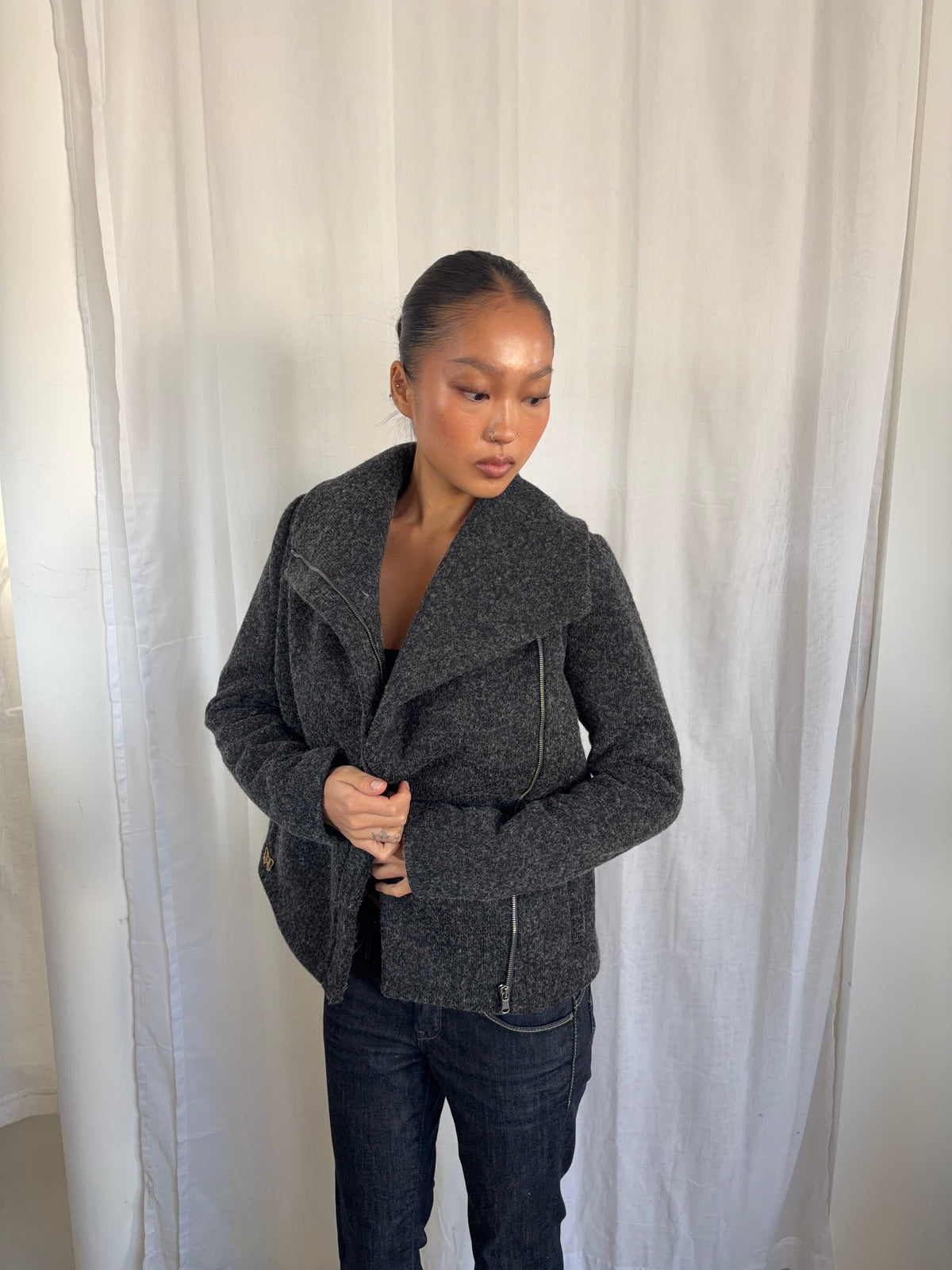 Vintage Asymmetrical Wool Coat