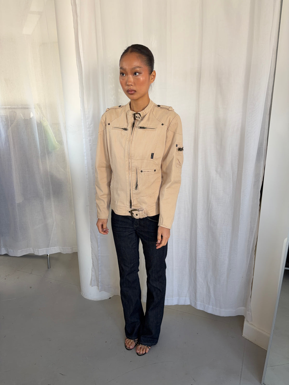 Vintage Beige Utility Jacket
