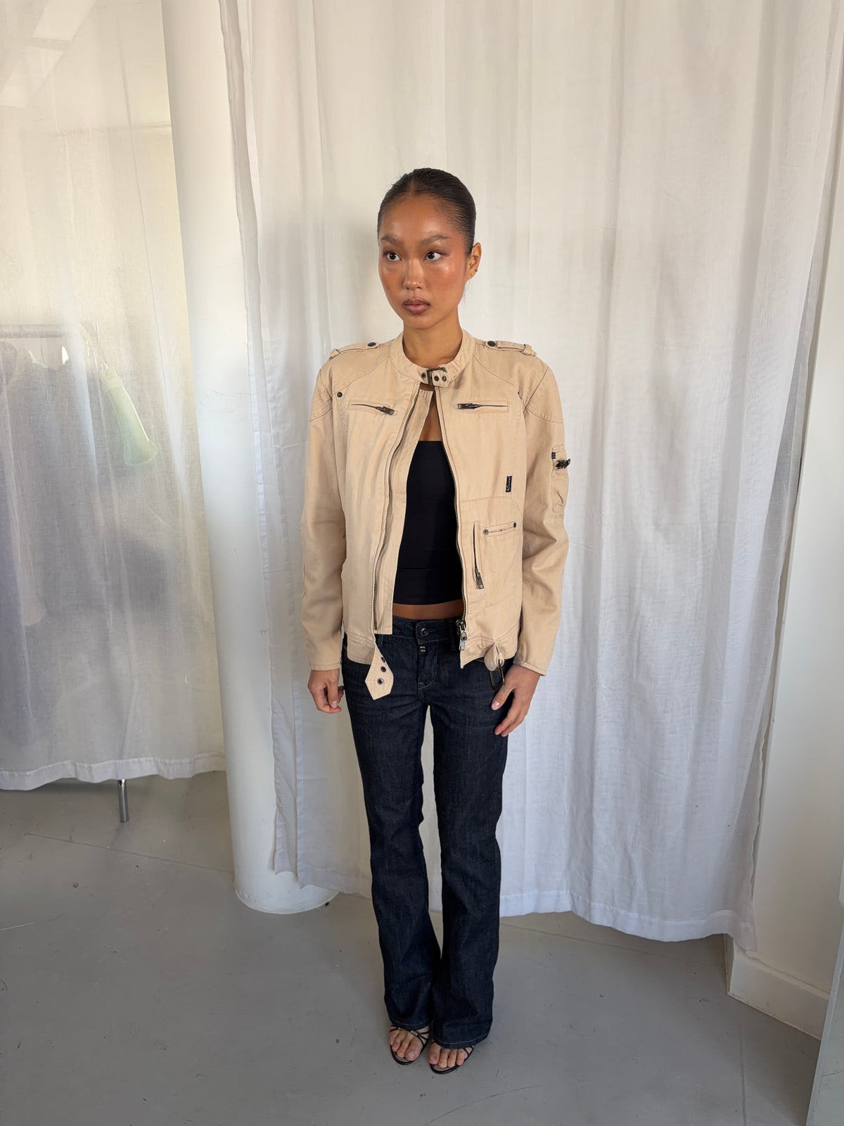 Vintage Beige Utility Jacket