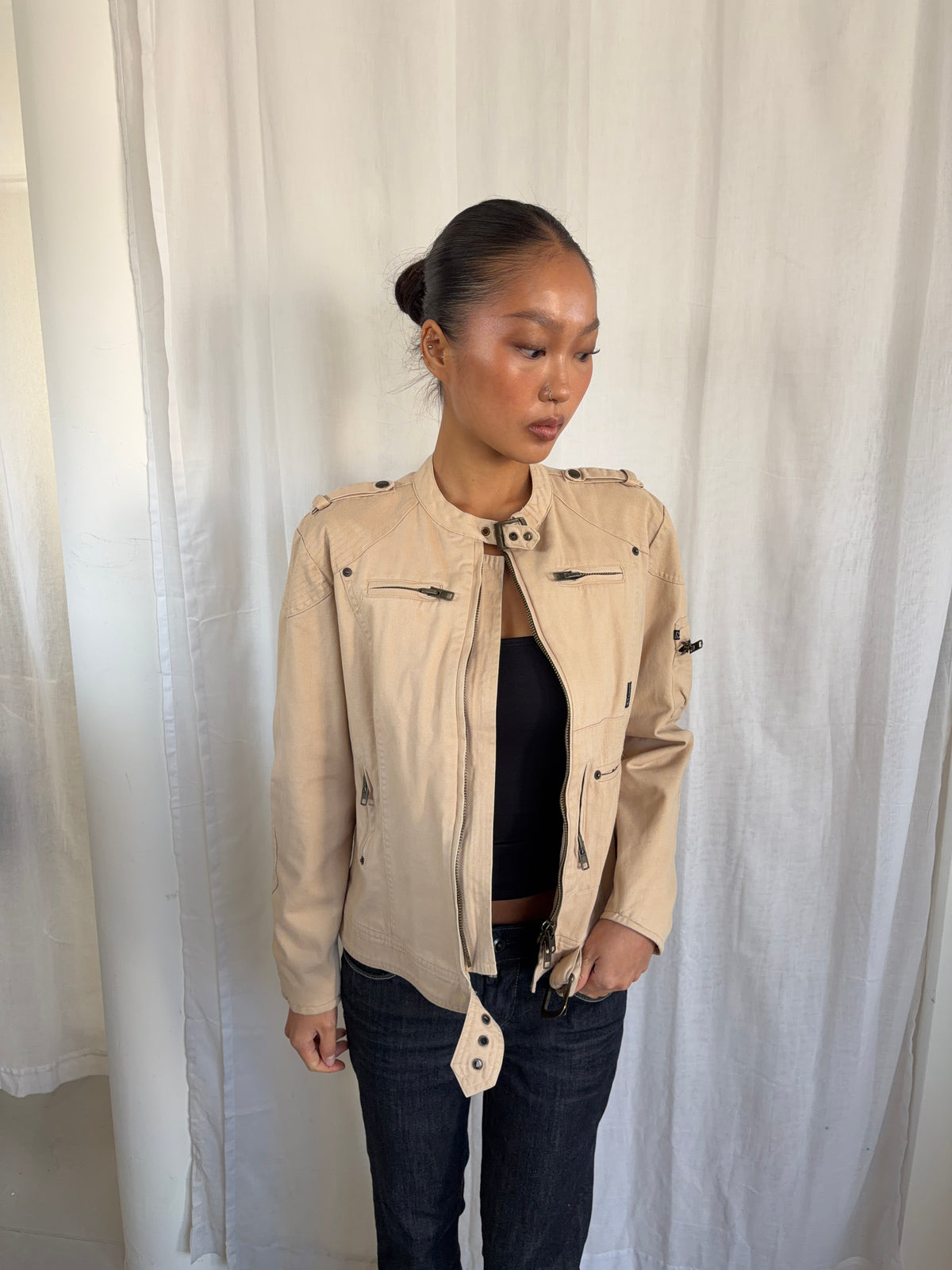Vintage Beige Utility Jacket