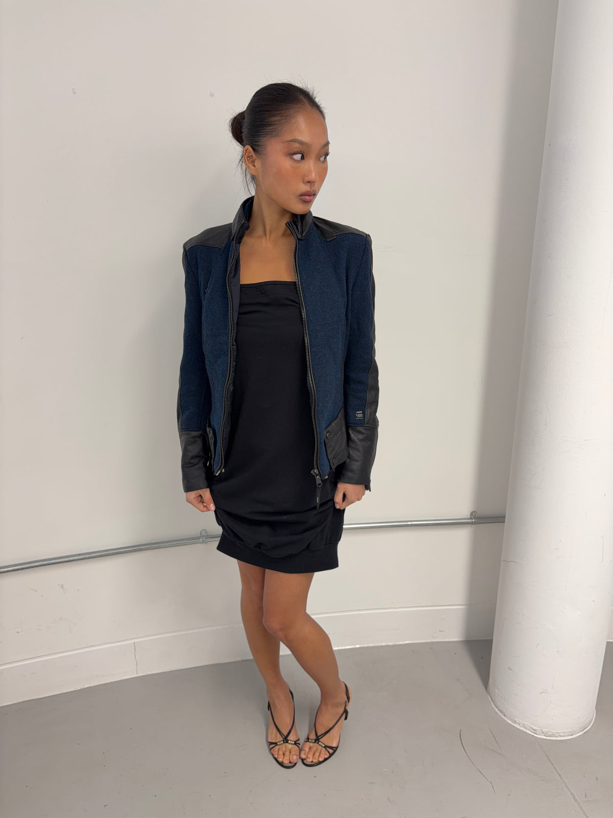 Vintage Knit and Leather Jacket