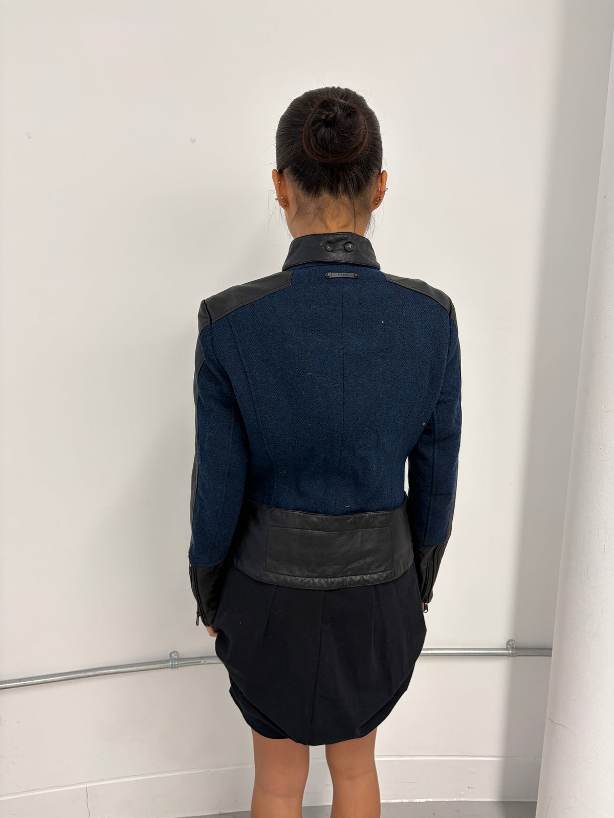 Vintage Knit and Leather Jacket