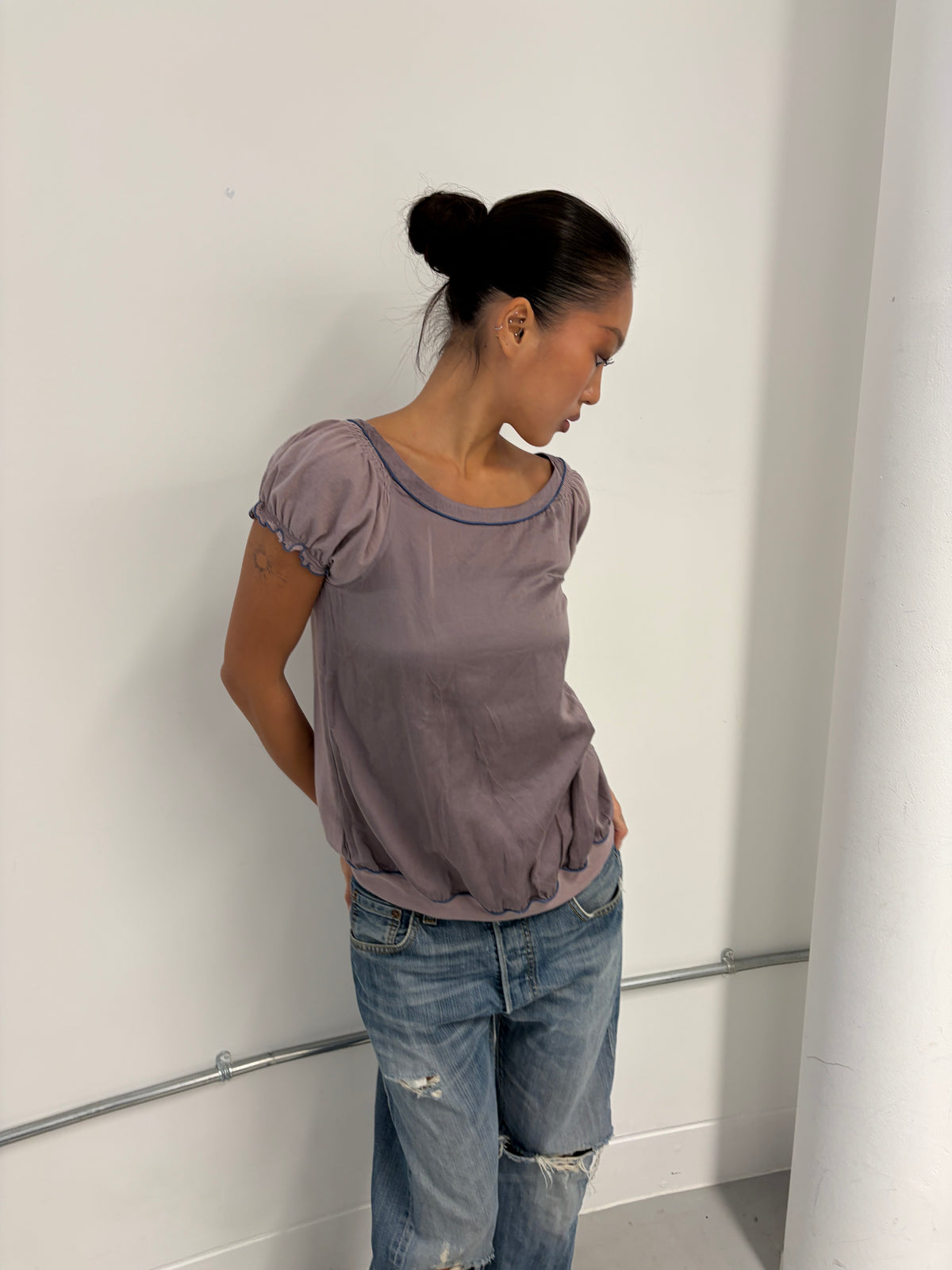 Vintage Purple Silk Top