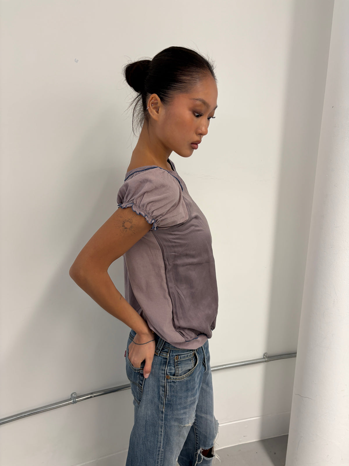 Vintage Purple Silk Top