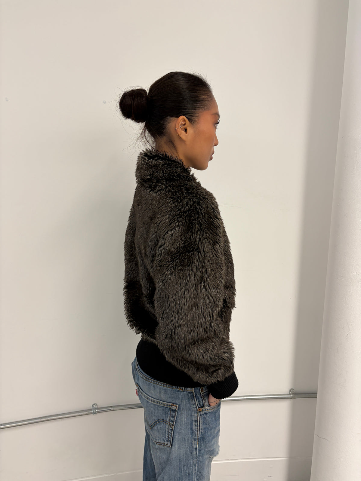 Vintage Brown Faux Fur Jacket
