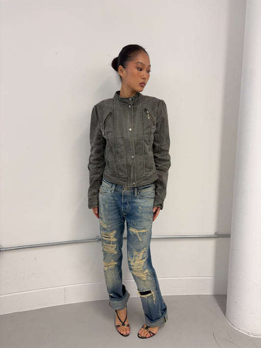 Vintage Grey Utility Jacket