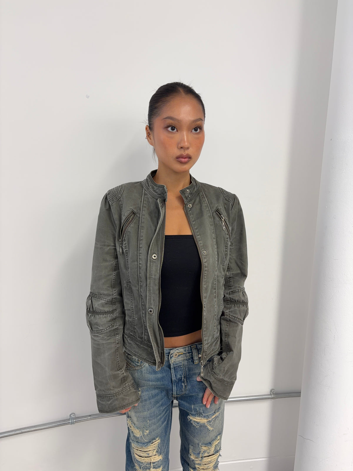 Vintage Grey Utility Jacket