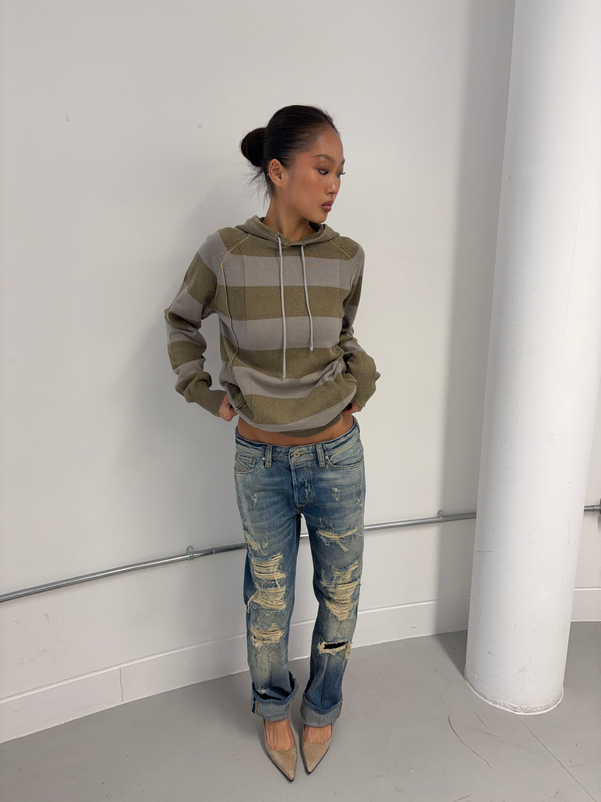 Vintage Striped Hoodie