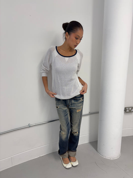 Vintage Perforated Knit Jumper