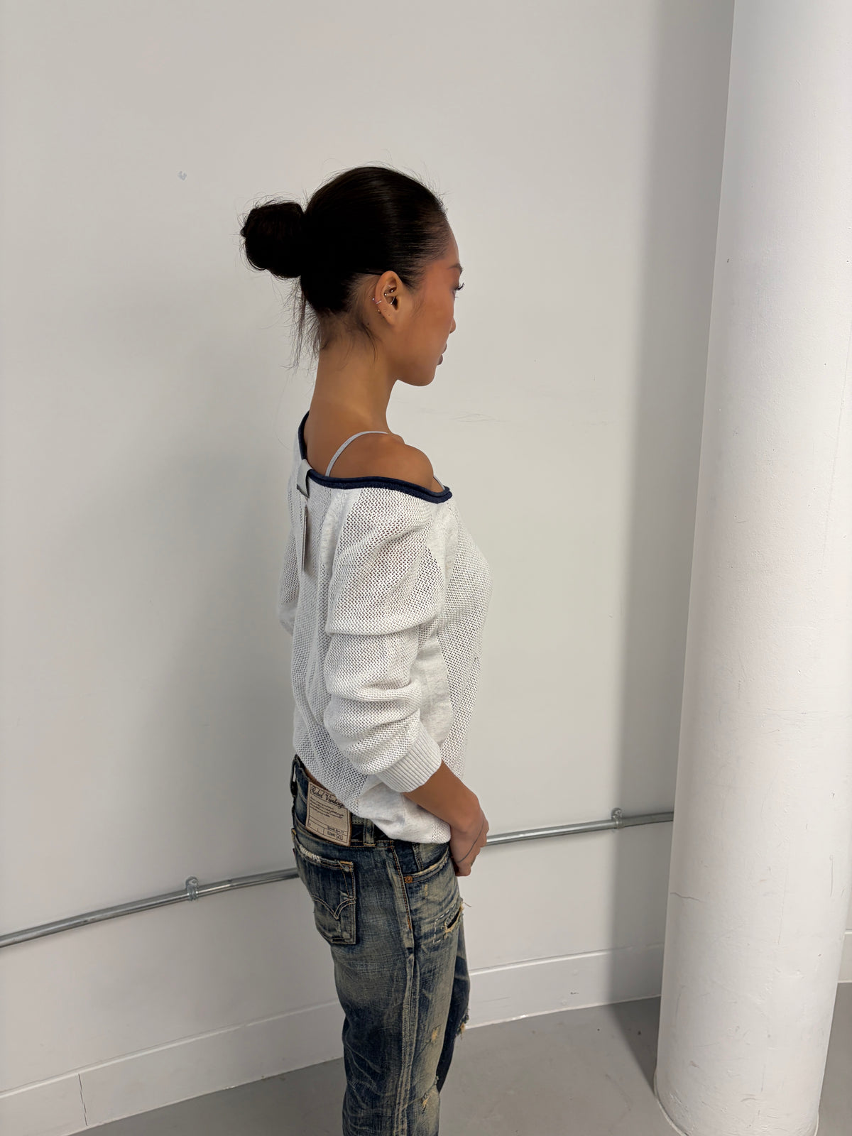 Vintage Perforated Knit Jumper