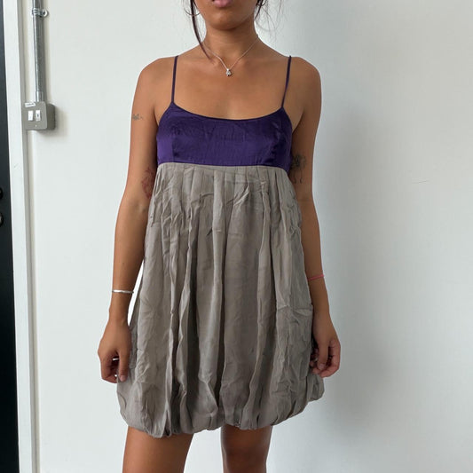Vintage Satin Bubble Mini Dress