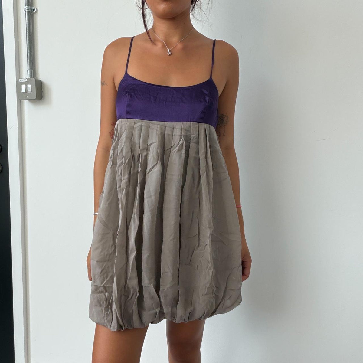 Vintage Satin Bubble Mini Dress